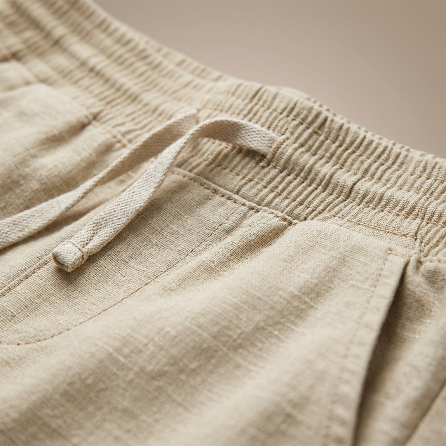 Comfortable Linen Pants Elastic Waist Straight Leg Pants