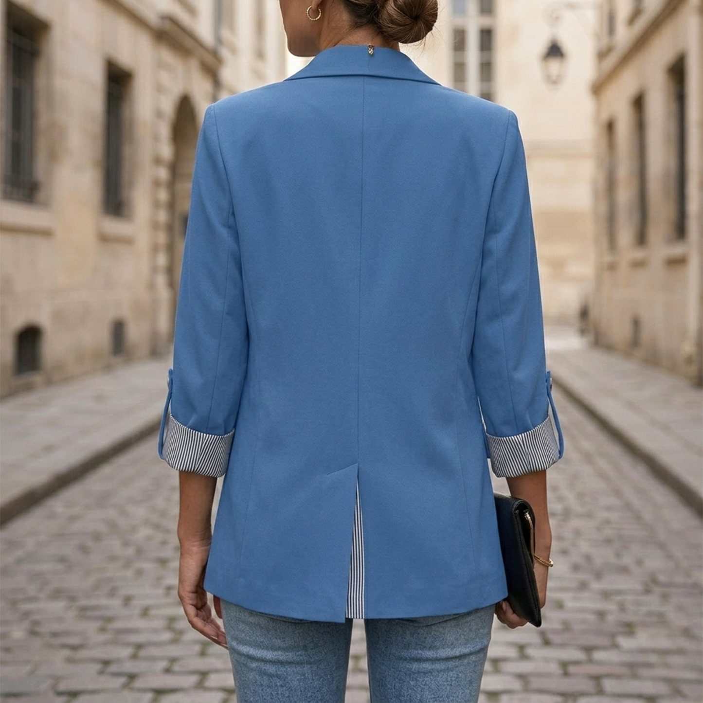 Relaxed Fit Open Front Long Sleeve Jacket