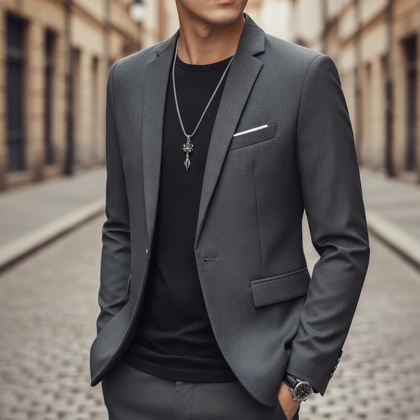 Classic Fit Mens Blazer Single Button Jacket
