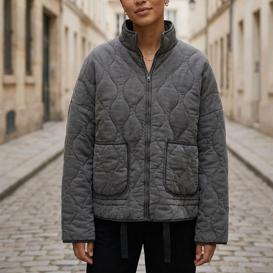Warm Padded Women's Zip Up Winter Jacket - OutfitLondon
