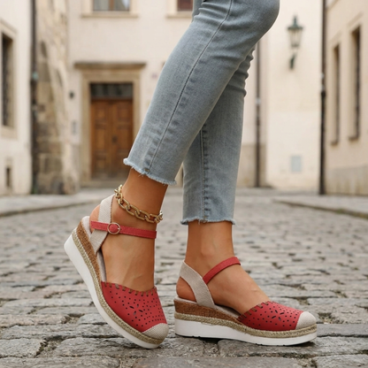 Comfortable Summer Wedge Sandals with Ankle Strap
