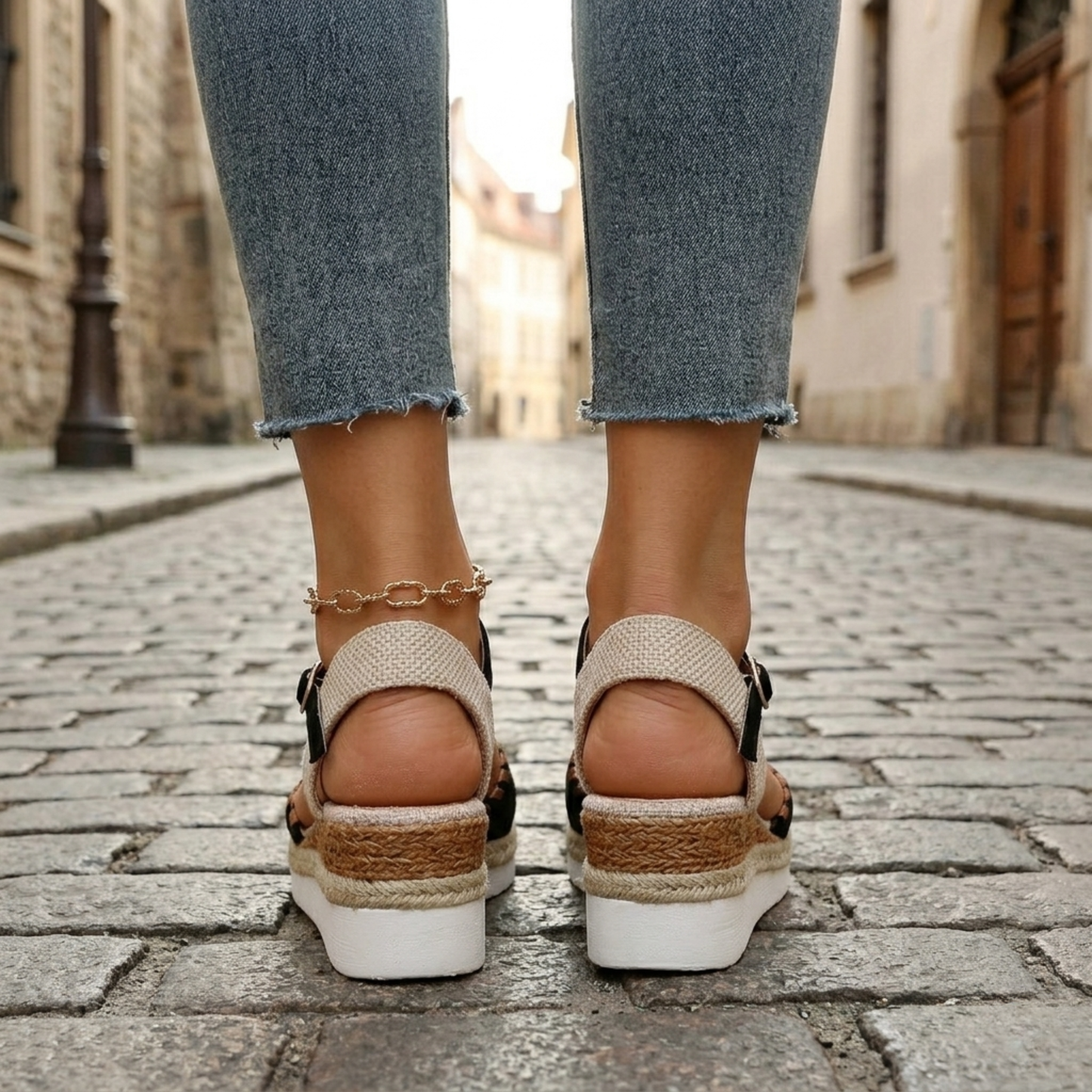 Comfortable Summer Wedge Sandals with Ankle Strap
