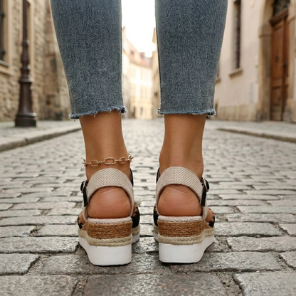 Comfortable Summer Wedge Sandals with Ankle Strap