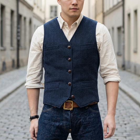 Stylish Mens Button Front Waistcoat Vest - OutfitLondon