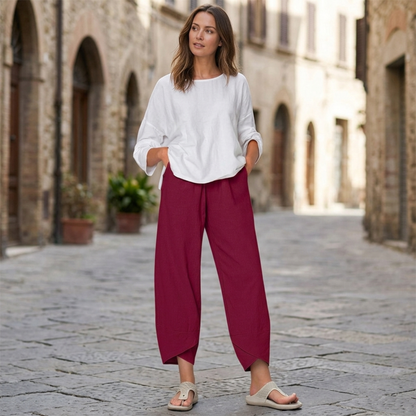 Comfortable Loose Fit Cropped Pants for Women - OutfitLondon