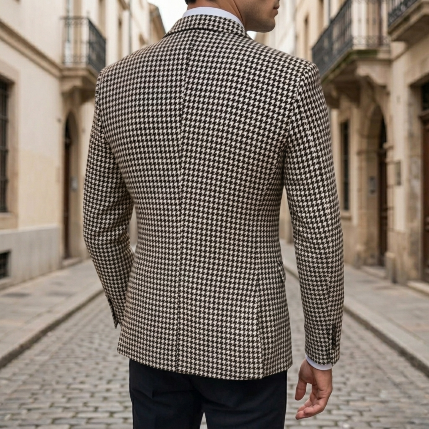 Classic Patterned Fitted Mens Jacket
