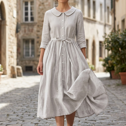 Casual Fit Short Sleeve Tie Waist Womens Midi Dress