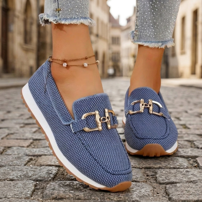 Comfortable Slip On Loafers with Gold Detail Flat Shoes