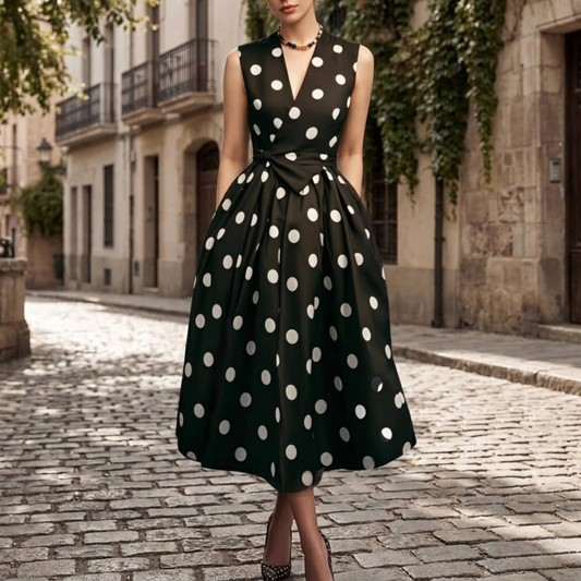 Floral Print Sleeveless Midi Summer Dress - OutfitLondon
