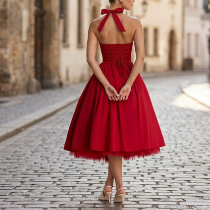 Classic Fit and Flare Midi Dress for Women