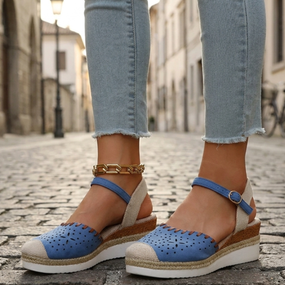 Comfortable Summer Wedge Sandals with Ankle Strap