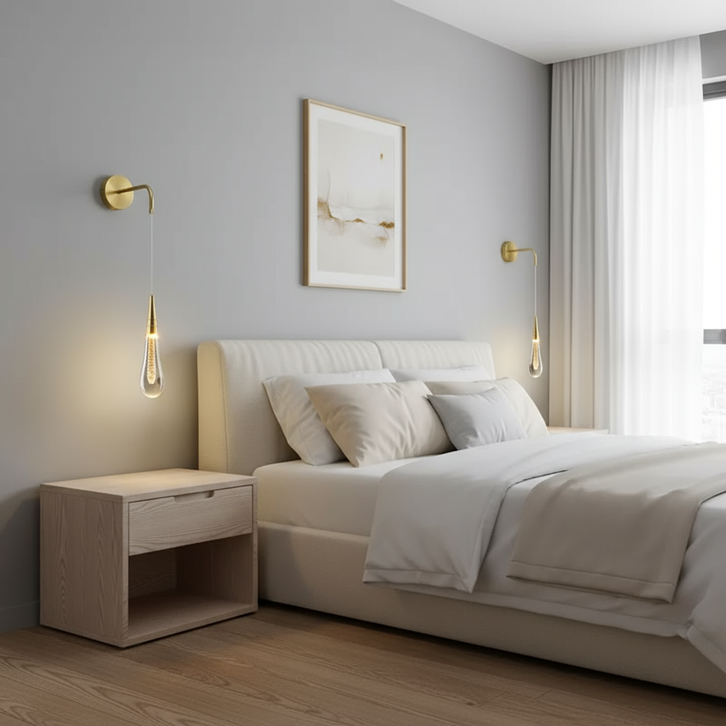 Contemporary Clear Drop LED Wall Light Fixture