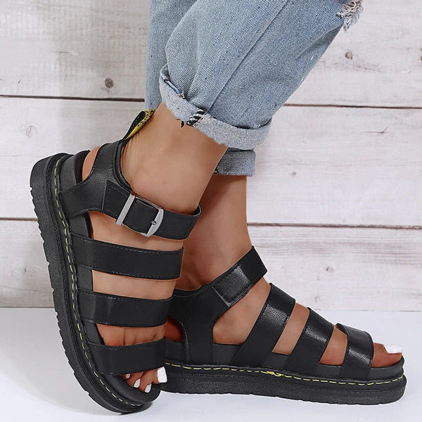 Ladies Adjustable Ankle Strap Sandals - OutfitLondon