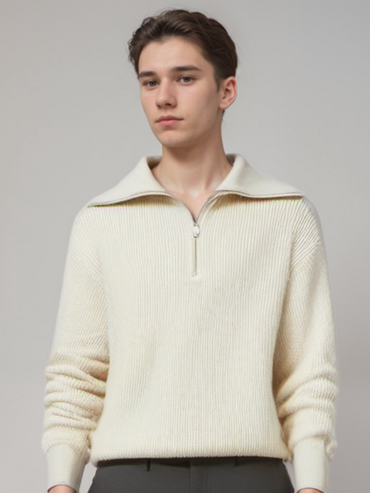 Cozy Mens Classic Stripe Crew Sweater - OutfitLondon