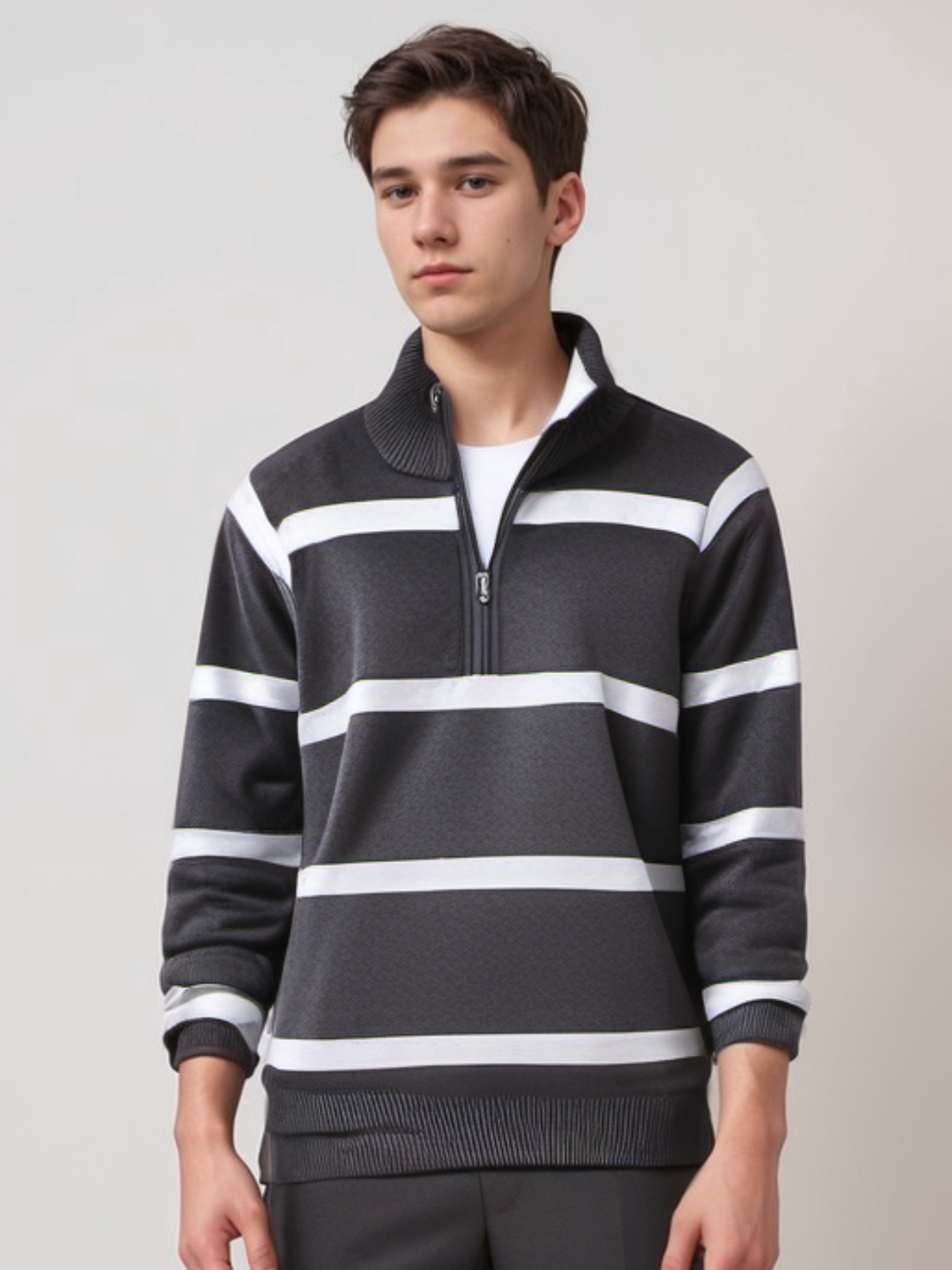 Warm Mens Fleece Zip Up Sweater - OutfitLondon