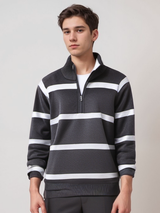 Warm Mens Fleece Zip Up Sweater - OutfitLondon