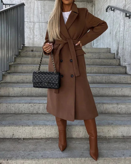 Women's Classic Long Sleeve Trench Coat