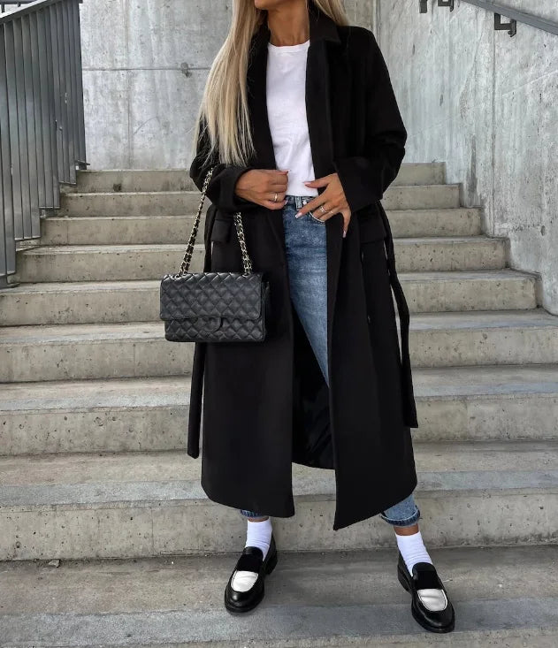 Women's Classic Long Sleeve Trench Coat