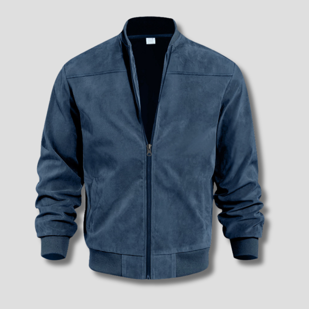 Men's Warm Winter Bomber Jacket with Ribbed Details - OutfitLondon