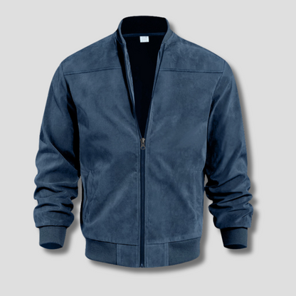 Men's Warm Winter Bomber Jacket with Ribbed Details - OutfitLondon