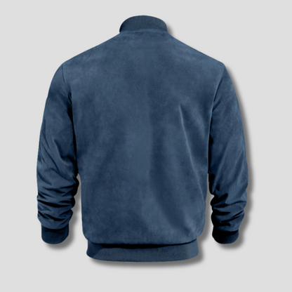 Men's Warm Winter Bomber Jacket with Ribbed Details