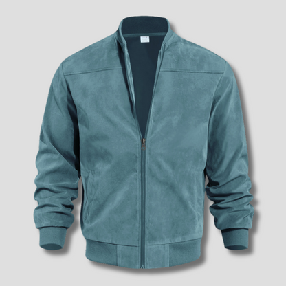 Men's Warm Winter Bomber Jacket with Ribbed Details