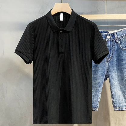 Timeless Mens Striped Polo Shirt – Retro Style Tops