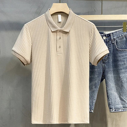 Timeless Mens Striped Polo Shirt – Retro Style Tops