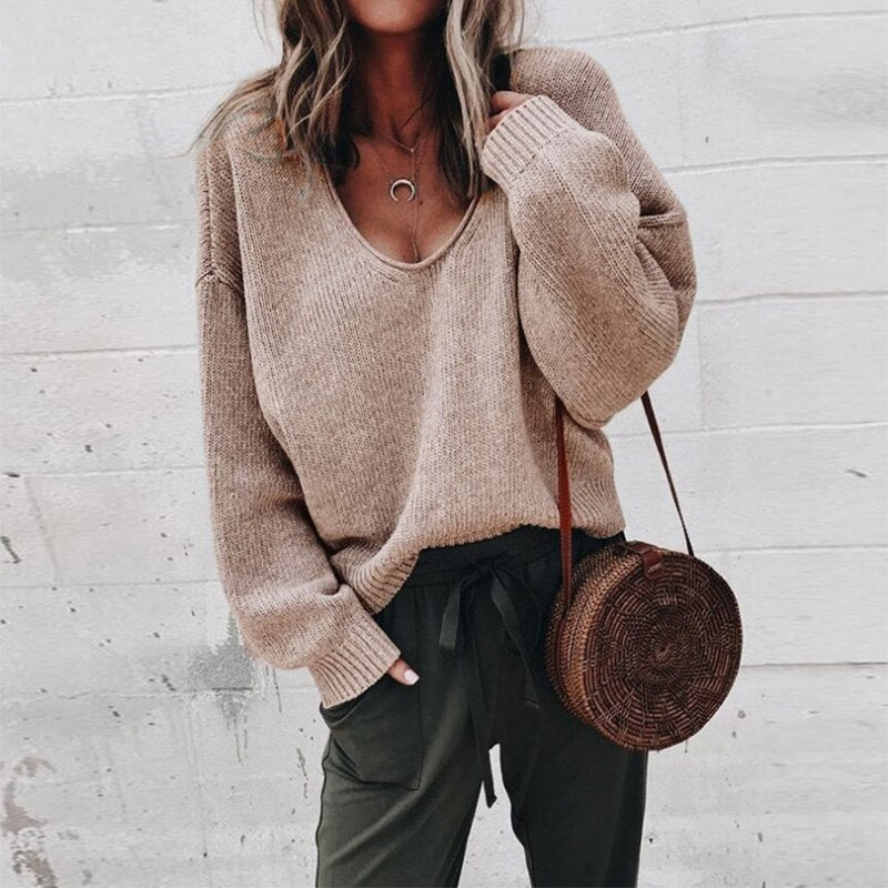 Cozy Oversized Crew Neck Wool Sweater - OutfitLondon