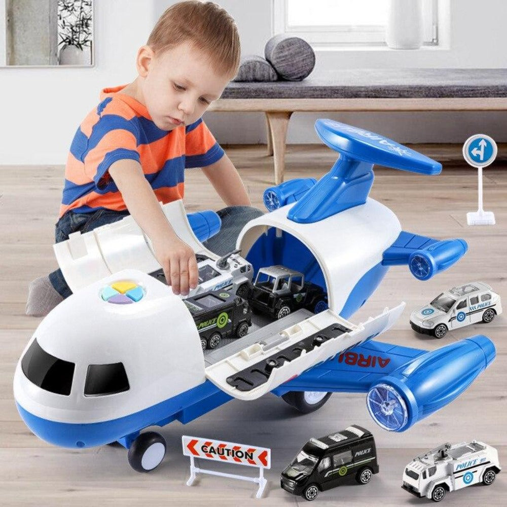 Large Airplane Playset with 6 Small Vehicles - OutfitLondon