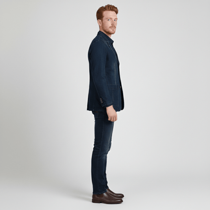 Classic Fit Denim Jacket with Button Front