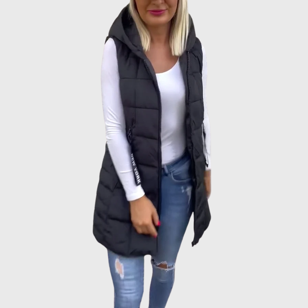 Warm Women's Padded Sleeveless Parka Coat