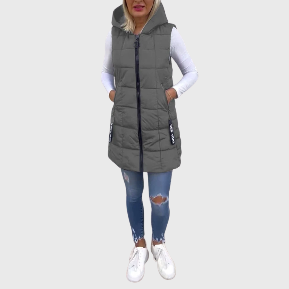 Warm Women's Padded Sleeveless Parka Coat