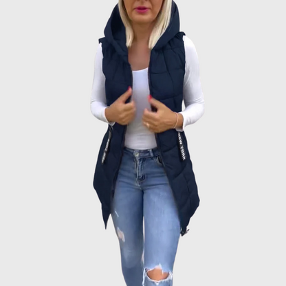 Warm Women's Padded Sleeveless Parka Coat