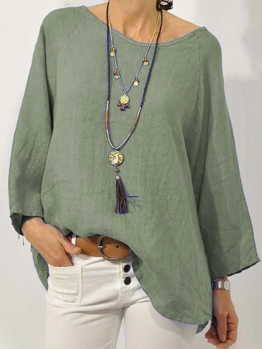 Relaxed Fit Summer Linen Top - OutfitLondon