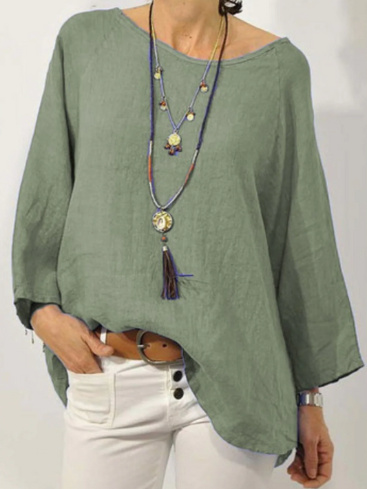 Relaxed Fit Summer Linen Top - OutfitLondon