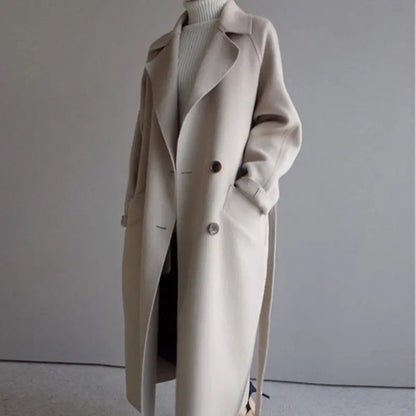 Women's Long Wool Coat - OutfitLondon