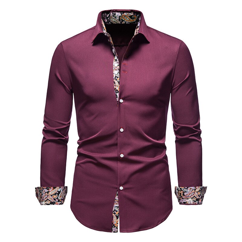 Aless Men's Paisley Dress Shirt White Cotton