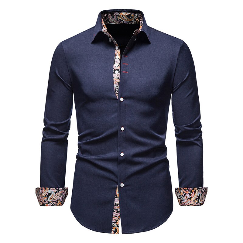Aless Men's Paisley Dress Shirt White Cotton
