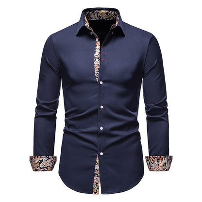 Aless Men's Paisley Dress Shirt White Cotton