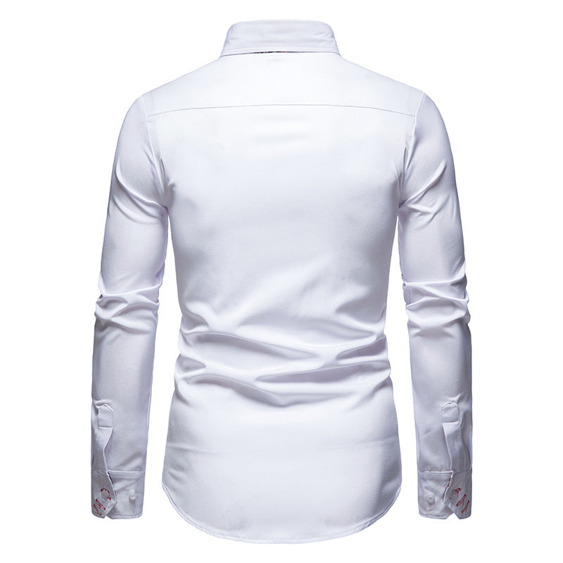 Aless Men's Paisley Dress Shirt White Cotton