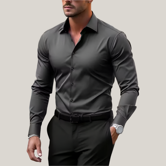 Classic Fit Dress Shirt for Men with Stretch - OutfitLondon