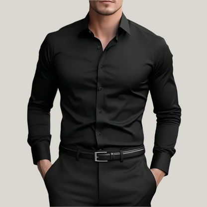Classic Fit Dress Shirt for Men with Stretch