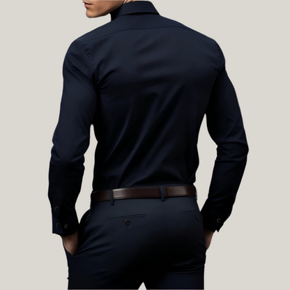 Classic Fit Dress Shirt for Men with Stretch