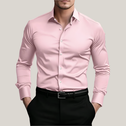 Classic Fit Dress Shirt for Men with Stretch