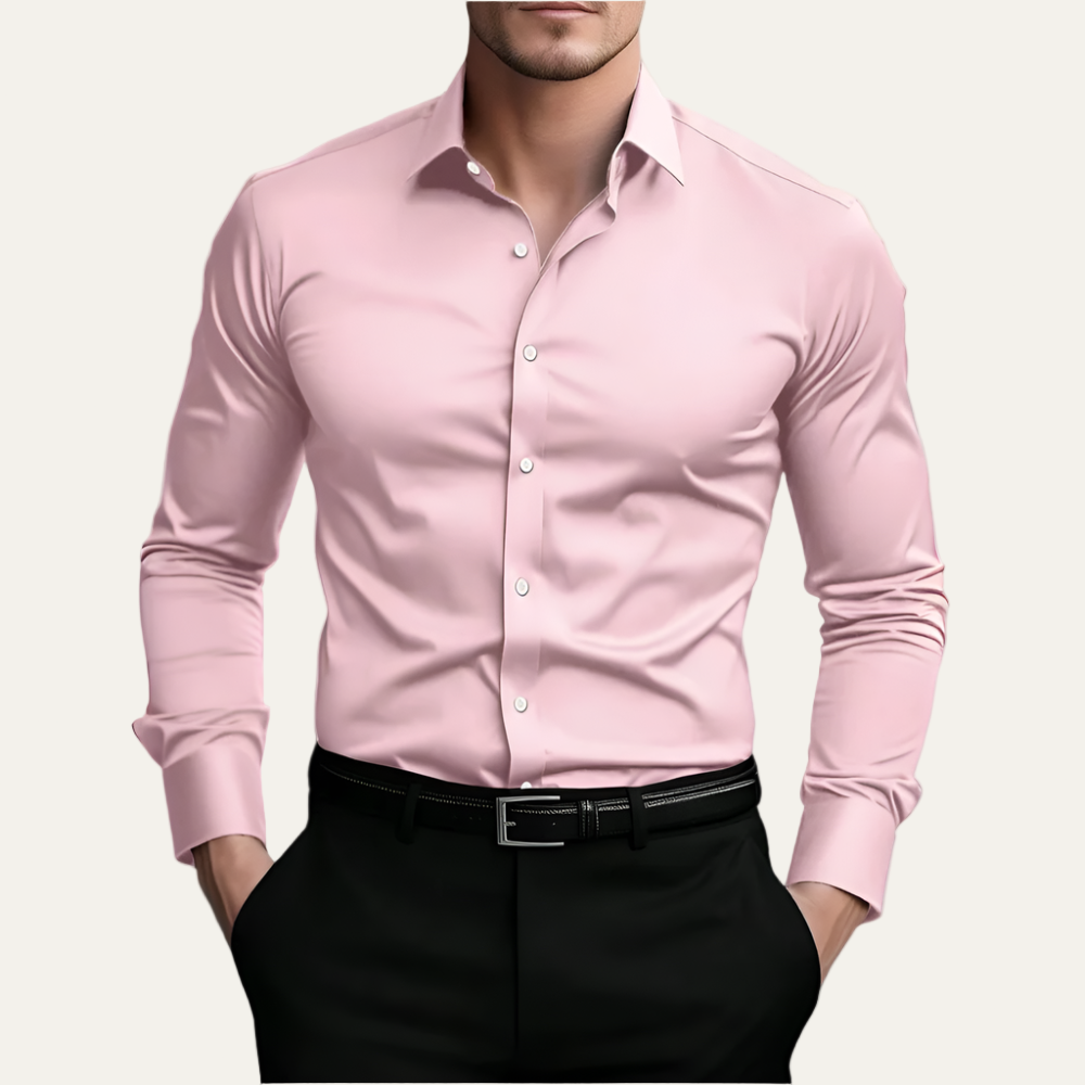 Slim Fit Stretch Dress Shirt for Men