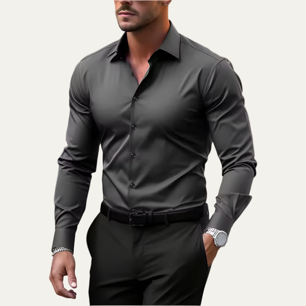 Slim Fit Stretch Dress Shirt for Men - OutfitLondon