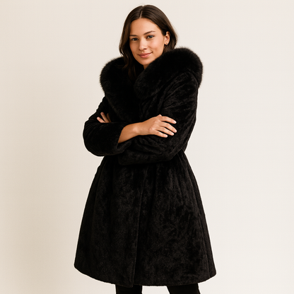 Warm Faux Fur Lined Winter Parka Coat