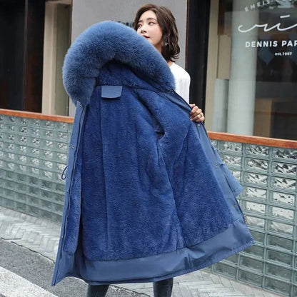 Warm Faux Fur Lined Winter Parka Coat