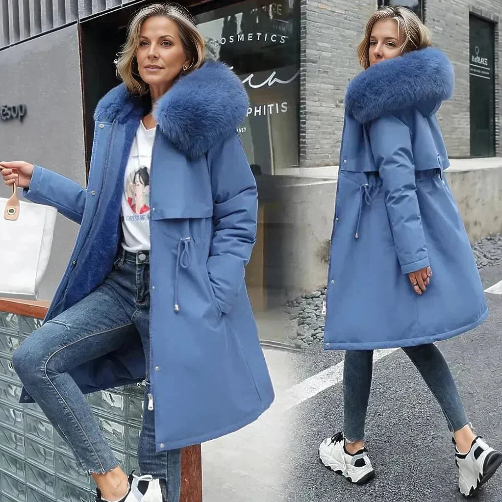 Warm Faux Fur Lined Winter Parka Coat